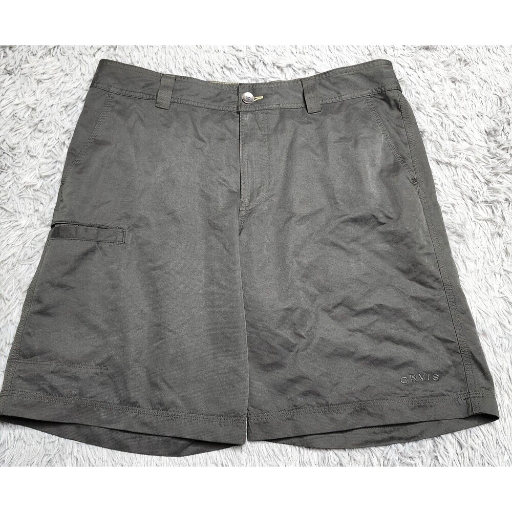 Orvis Shorts Mens 36 Dark Green Performance Outdoor Quick Dry Cargo Pockets Golf
